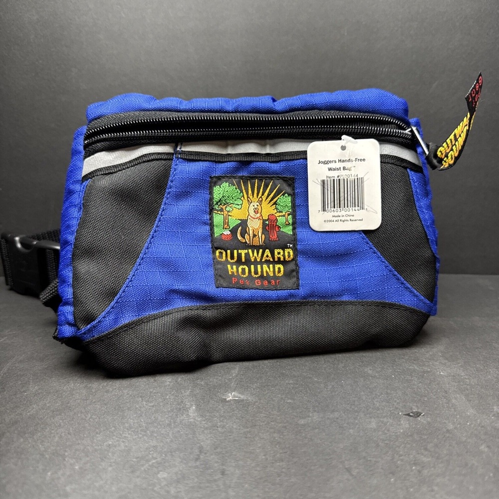Outward‎ Hound Pet Dog Travel Gear Fanny Pack Holds Water Bottles Strap Blue